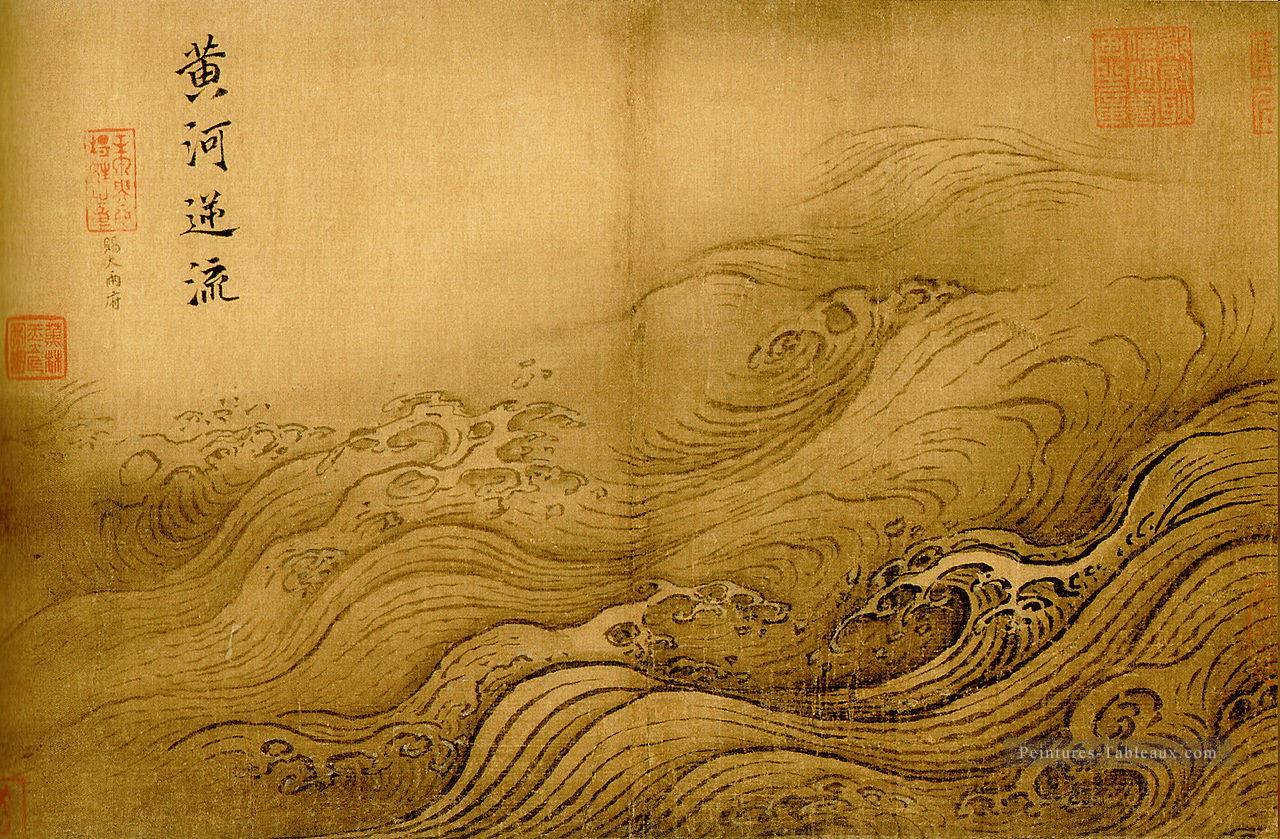 l’eau de l’album de la rivière jaune viole son vieux cours de Chine encre Peintures à l'huile